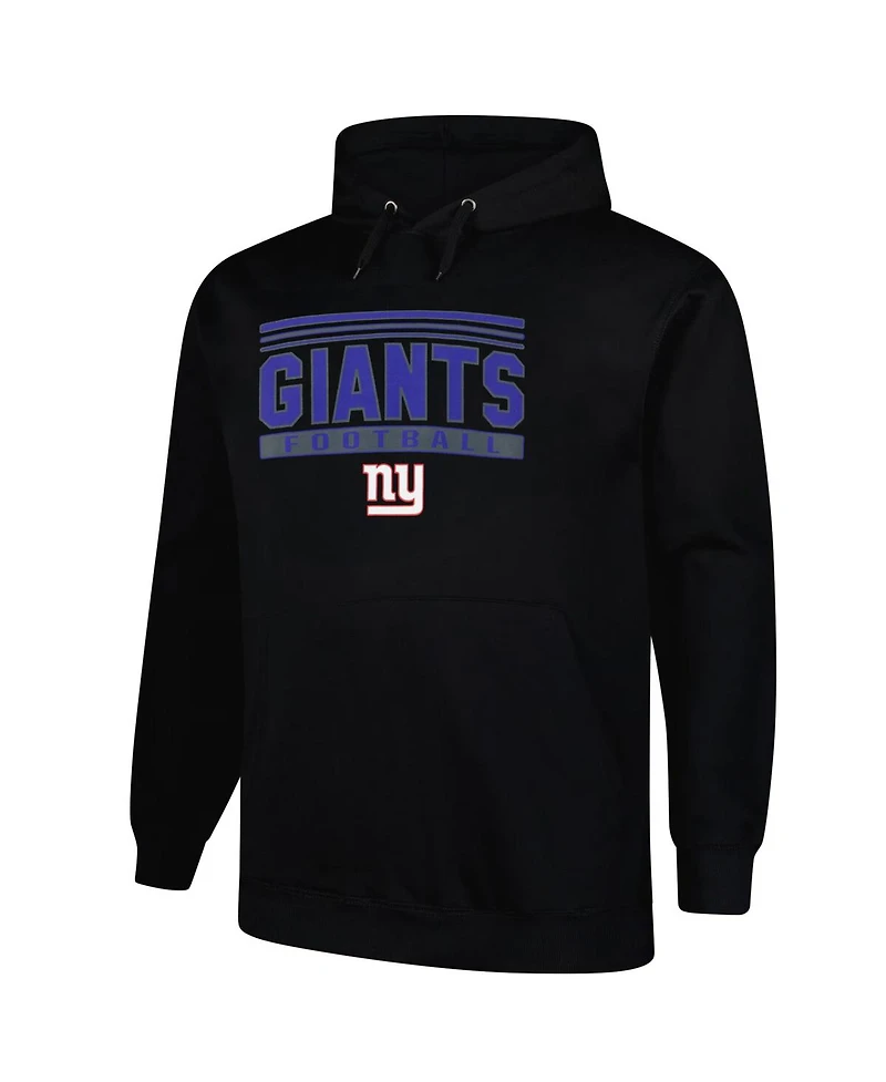 Fanatics Men's Black New York Giants Big Tall Pop Pullover Hoodie