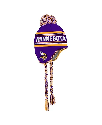 Outerstuff Big Boys and Girls Purple Minnesota Vikings Jacquard Tassel Knit with Pom Hat