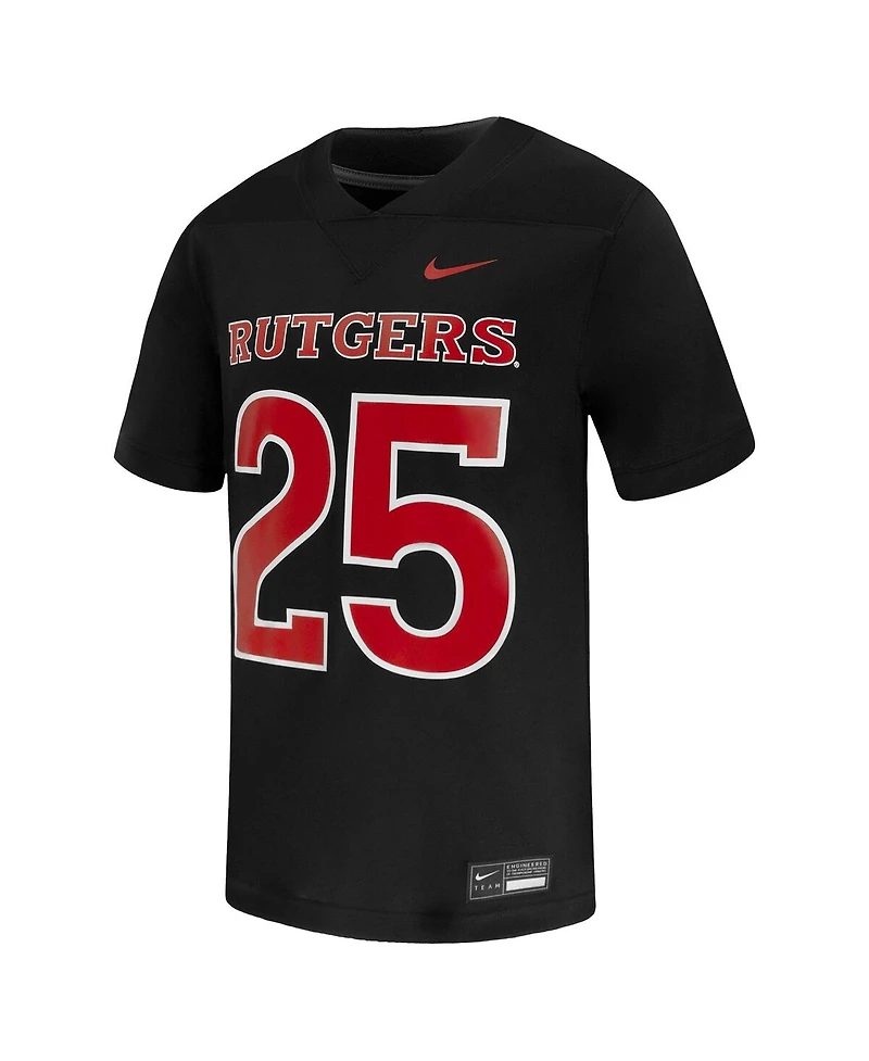 Nike Men's 25 Black Rutgers Scarlet Knights Untouchable Replica Game Jersey