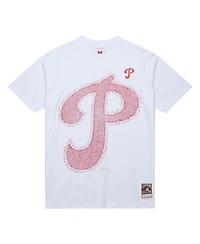 Mitchell & Ness Women's White Philadelphia Phillies Striker Premium Graphic T-Shirt