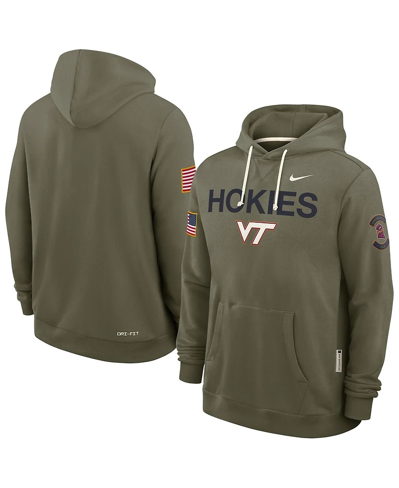 Nike Men's Olive Virginia Tech Hokies 2025 Military Appreciation Dri-fit Hoodie