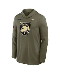 Nike Men's Olive Army Black Knights 2025 Military Appreciation Dri-fit Long Sleeve Hoodie T-Shirt