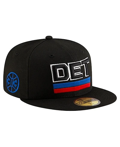 New Era Men's Black Detroit Pistons Statement Edition Jersey Hook 59Fifty Fitted Hat