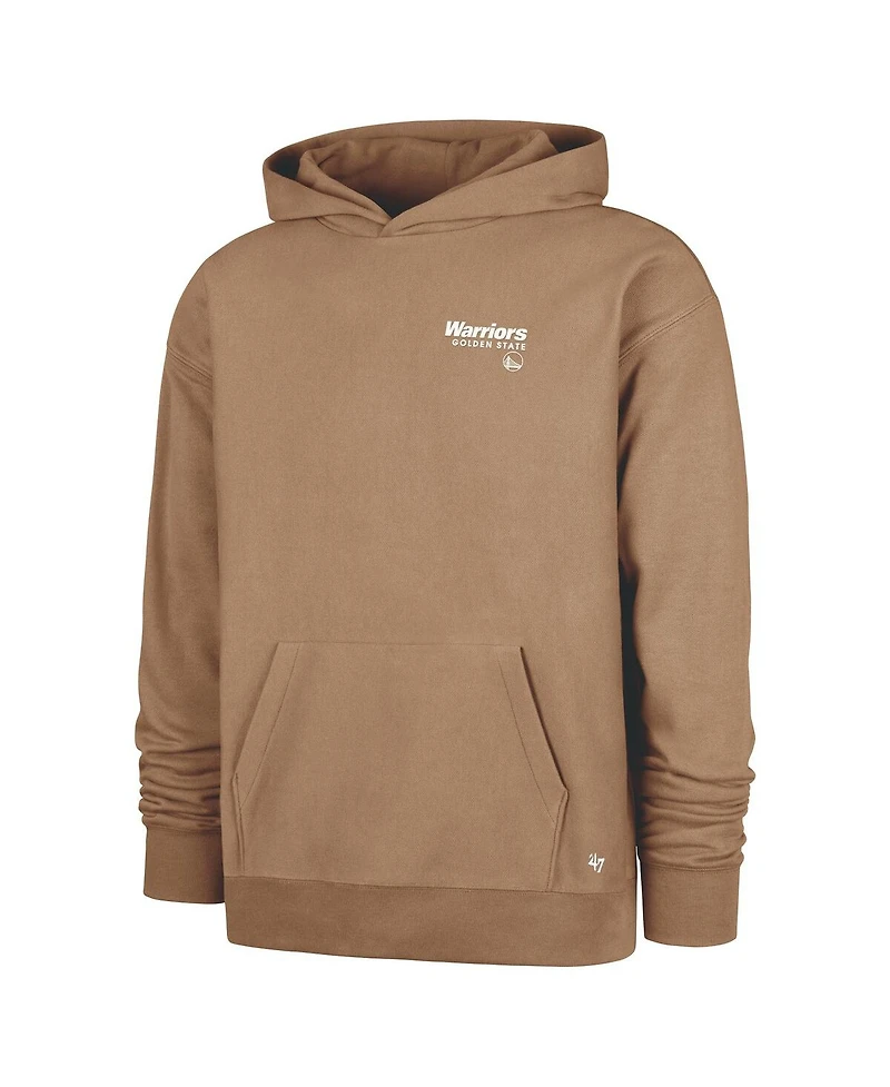 '47 Brand Men's Khaki Golden State Warriors Triple Double Foundation Premium Hoodie Sweatshirt