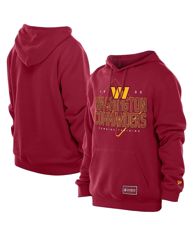 New Era Men's Burgundy Washington Commanders Combine Authentic Local State Throwback Hoodie