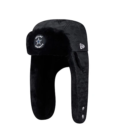 New Era Men's Black Dallas Cowboys Quilted Trapper Hat