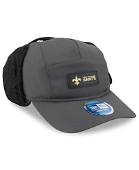 New Era Men's Charcoal New Orleans Saints 2025 Sideline Cold Weather Runner Dog Ear Adjustable Hat