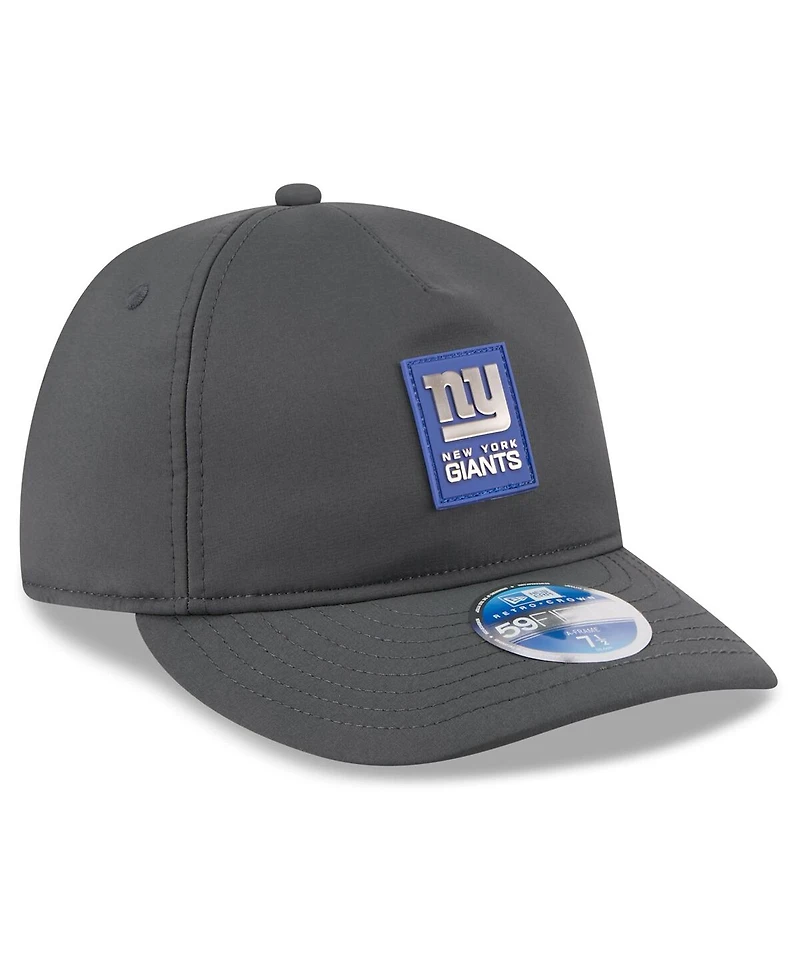 New Era Men's Charcoal York Giants 2025 Sideline Cold Weather Retro Crown 59FIFTY Fitted Hat