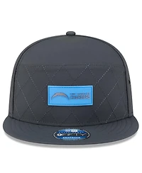 New Era Men's Charcoal Los Angeles Chargers 2025 Sideline Cold Weather Split Panel 9FIFTY Snapback Hat