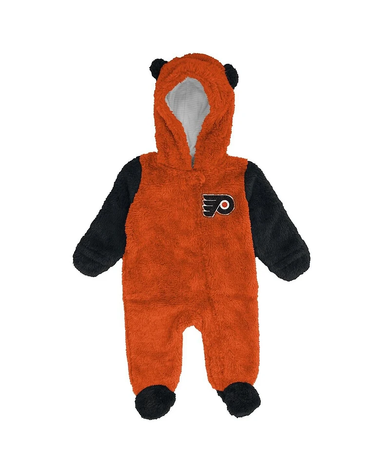 Outerstuff Newborn Orange Philadelphia Flyers Stay Napping Fleece Bunting Full-Zip Hooded Sleeper