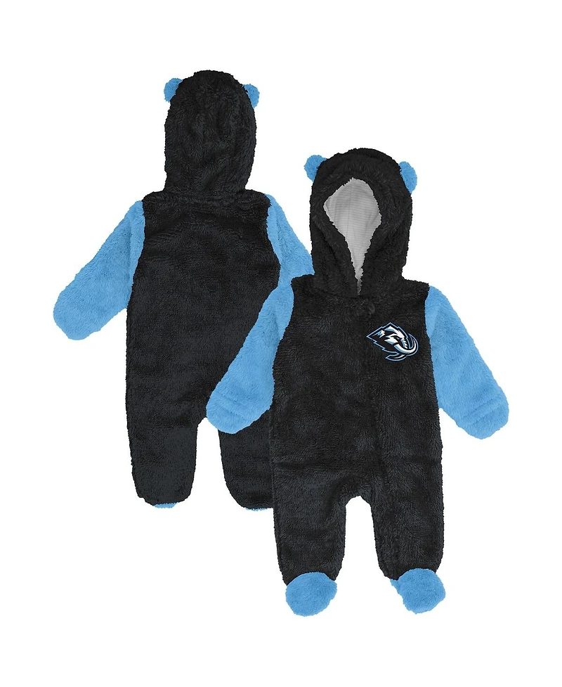 Outerstuff Newborn Black Utah Mammoth Stay Napping Fleece Bunting Full-Zip Hooded Sleeper