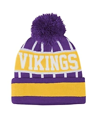 Outerstuff Big Boys and Girls Purple Minnesota Vikings Go Fast Cuffed Knit with Pom Hat