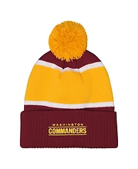 Outerstuff Girls Burgundy Washington Commanders Let's Play Cuffed Knit with Pom Hat