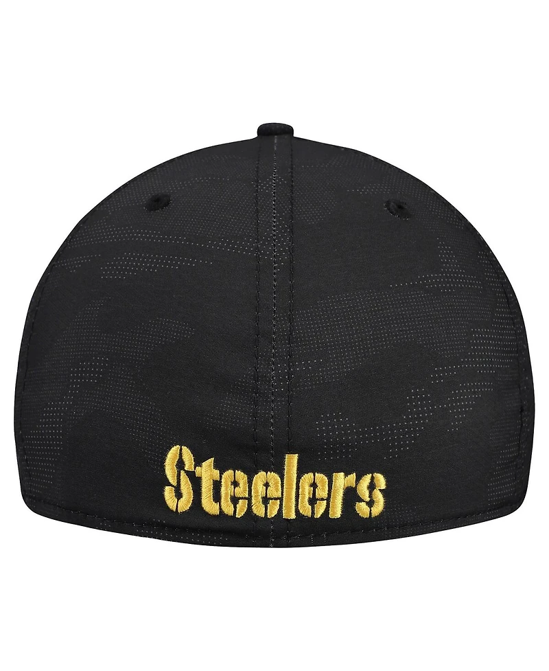 New Era Men's Black Pittsburgh Steelers Tonal Camo 39THIRTY Stretch Fit Hat