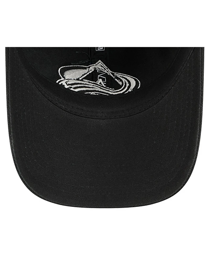 New Era Men's Black Colorado Avalanche Stamp Fabric Applique 9TWENTY Adjustable Hat