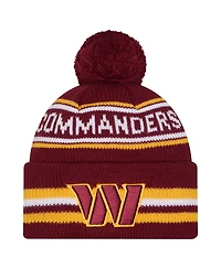 New Era Men's Burgundy Washington Commanders Classic Cuffed Knit with Pom Hat