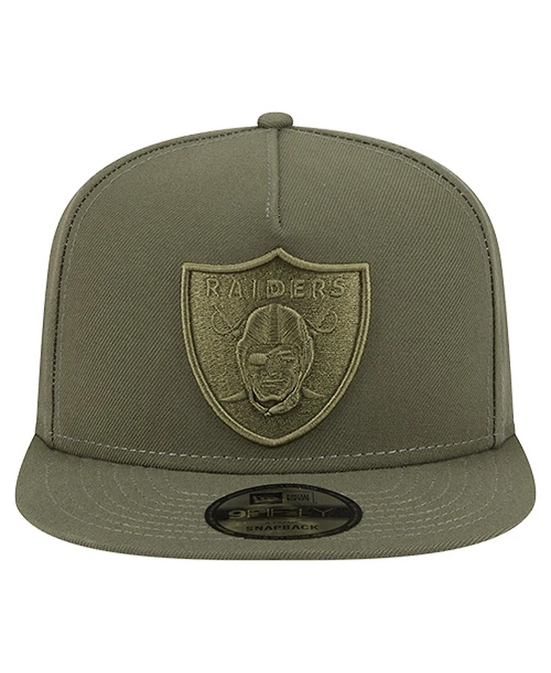 New Era Big Boys and Girls Olive Las Vegas Raiders Color Pack A-Frame 9FIFTY Snapback Hat