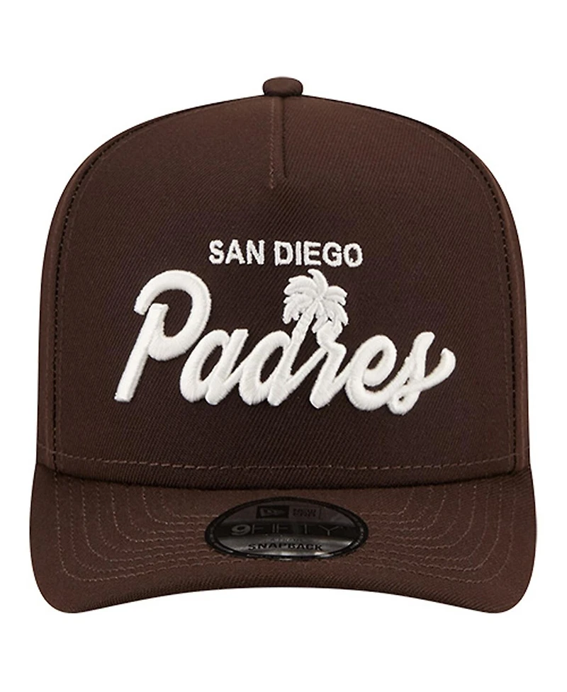 New Era Men's Brown San Diego Padres Local Play A-Frame 9FIFTY Snapback Hat