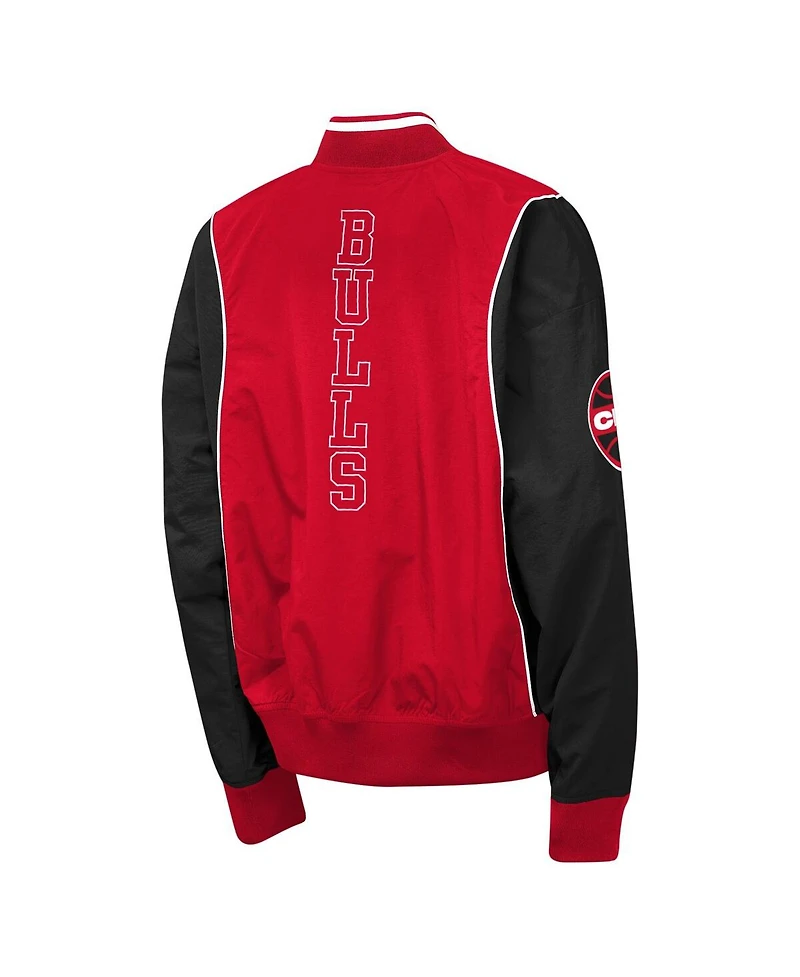 Outerstuff Big Boys and Girls Red/Black Chicago Bulls Two-Pointer Full-Zip Windbreaker