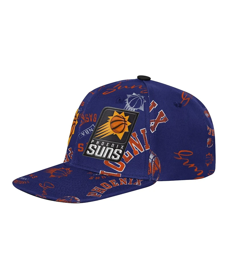 Outerstuff Big Boys and Girls Purple Phoenix Suns Street Hooper Allover Print Snapback Hat