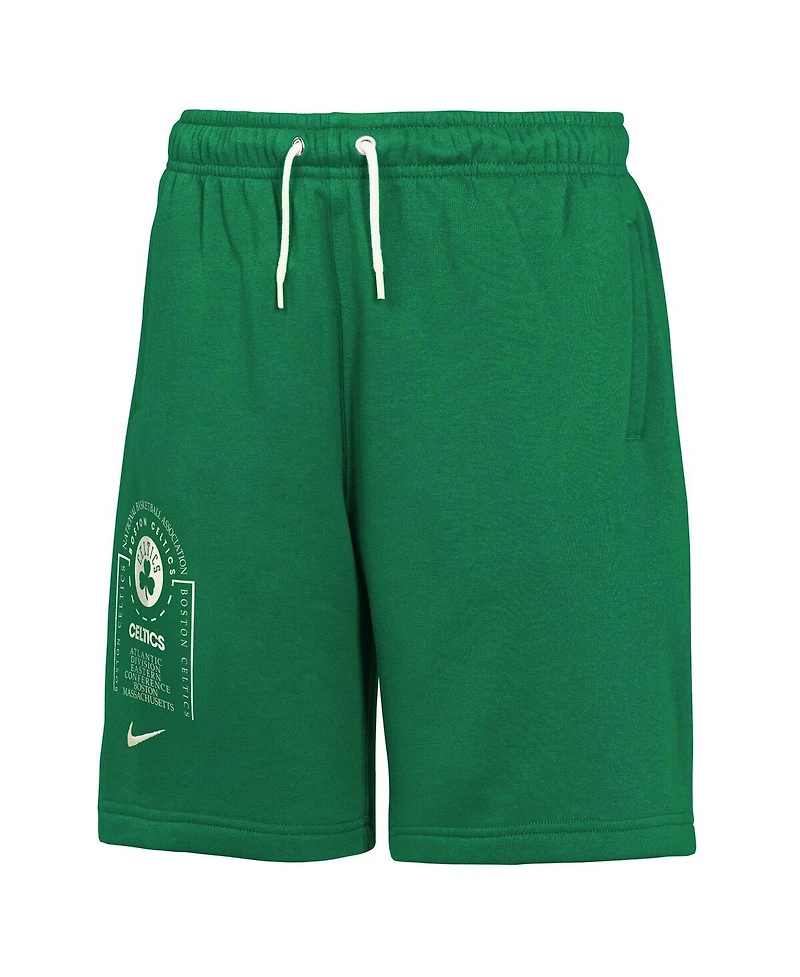 Nike Big Boys and Girls Kelly Green Boston Celtics Courtside Club Fleece Shorts