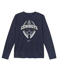 Nike Preschool Navy Dallas Cowboys Primetime Legend Icon Long Sleeve Performance T-Shirt