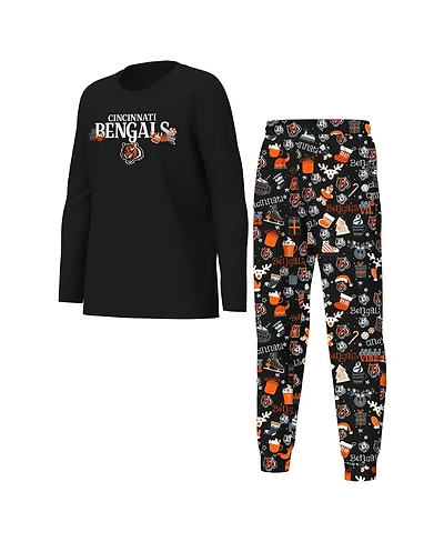 Outerstuff Big Boys and Girls Black Cincinnati Bengals Chestnut Holiday Sleep Set