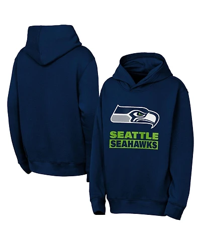 Outerstuff Big Boys and Girls College Navy Seattle Seahawks Back to Basics Hoodie