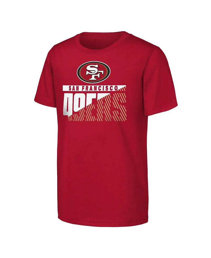 Outerstuff Big Boys and Girls Scarlet San Francisco 49ers Never Quit 2-Pack T-Shirt Set