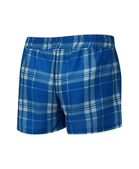 Concepts Sport Women's 2-Piece Heather Gray/Royal Indianapolis Colts Regulate Plaid Long-Sleeve T-Shirt Shorts Sleep Set