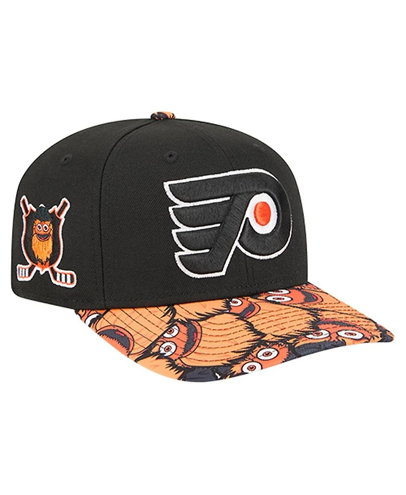 New Era Men's Black Philadelphia Flyers Mascot Visor 9SEVENTY Adjustable Hat