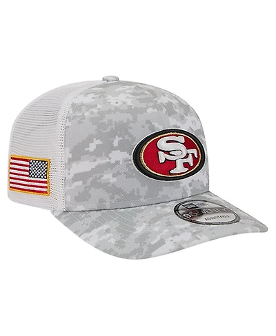 New Era Men's Gray San Francisco 49ers Salute to Service Fan Pack 9SEVENTY Trucker Adjustable Hat