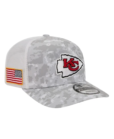 New Era Men's Gray Kansas City Chiefs Salute to Service Fan Pack 9SEVENTY Trucker Adjustable Hat