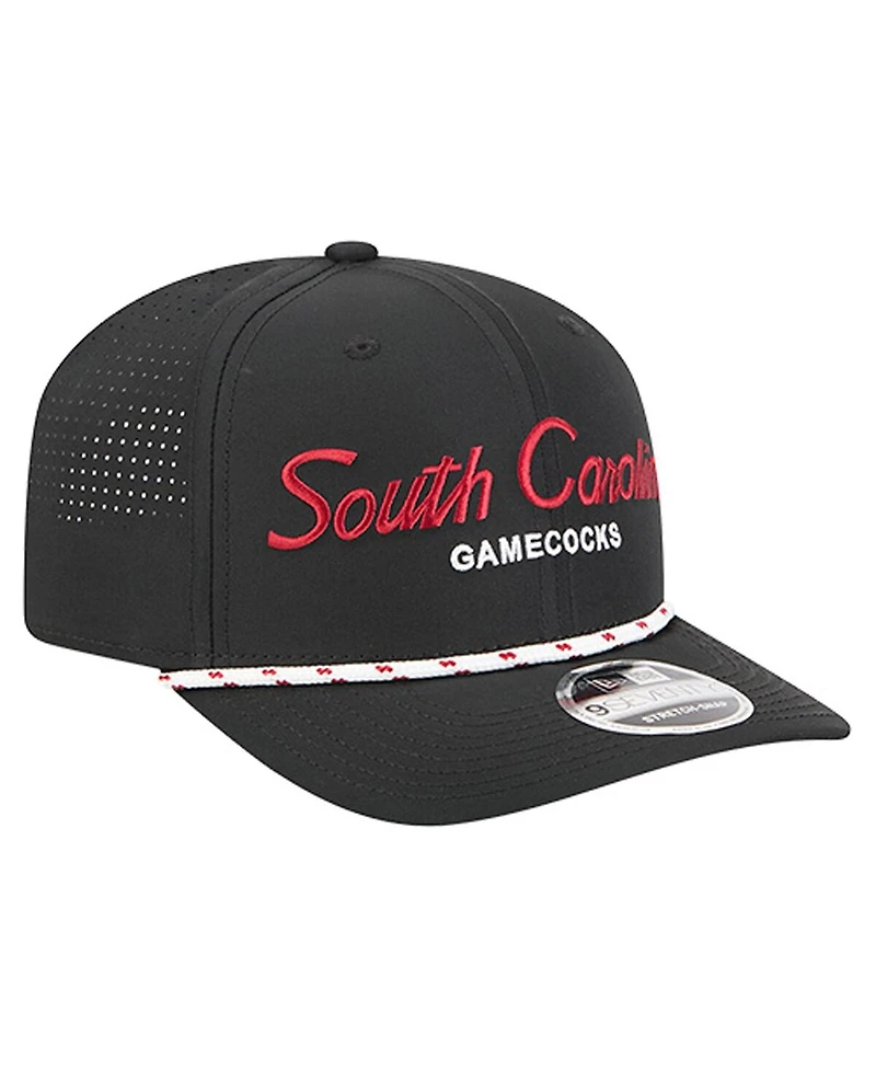 New Era Men's Black South Carolina Gamecocks Script Performance Rope 9SEVENTY Adjustable Hat