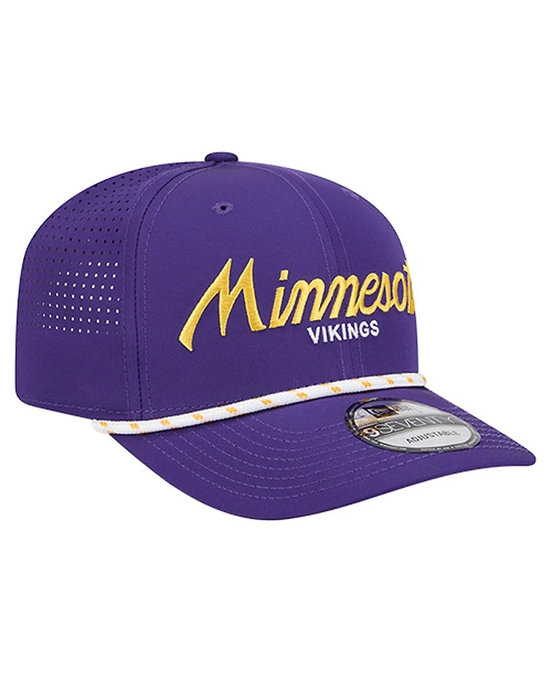 New Era Men's Purple Minnesota Vikings Script 9SEVENTY Adjustable Hat