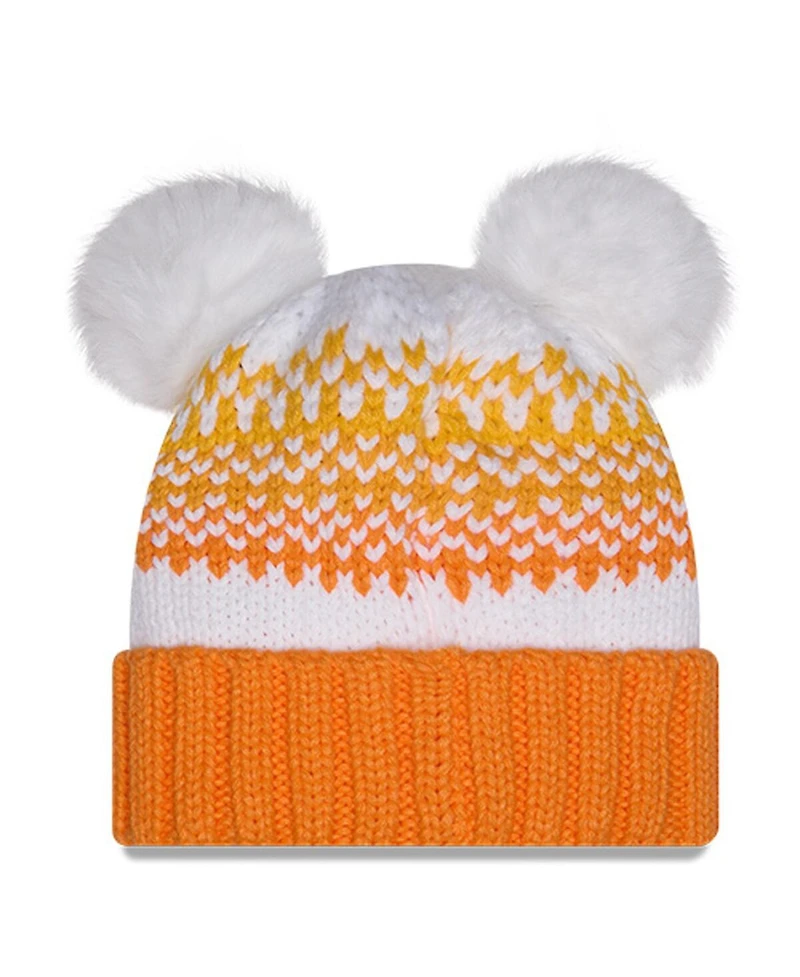New Era Women's Tennessee Orange Tennessee Volunteers Double Pom Print Cuffed Knit Hat