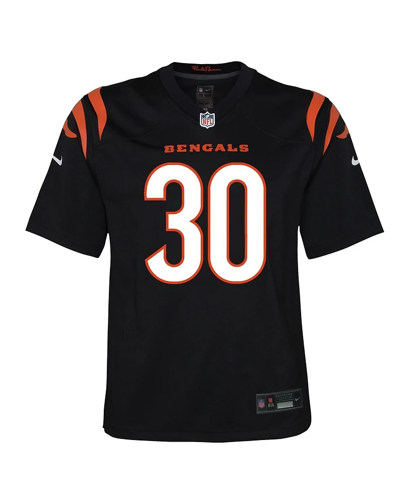 Nike Big Boys and Girls Chase Brown Black Cincinnati Bengals Team Game Jersey
