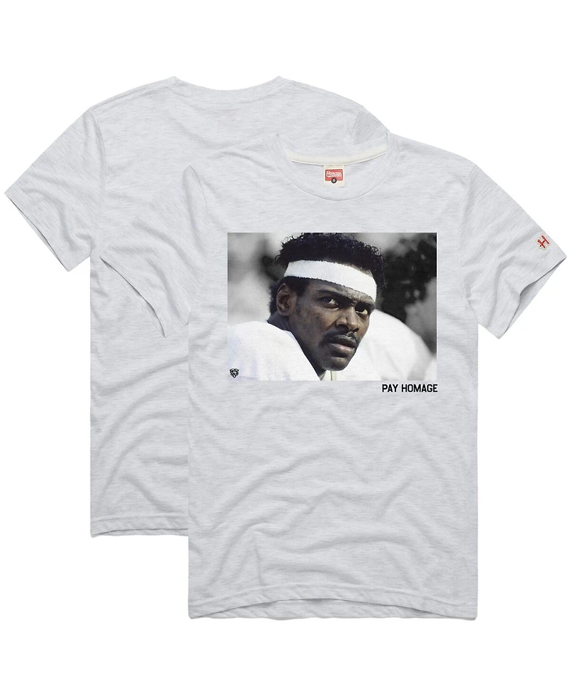 Homage Men's and Women's Walter Payton Ash Chicago Bears Pay Tri-Blend T-Shirt