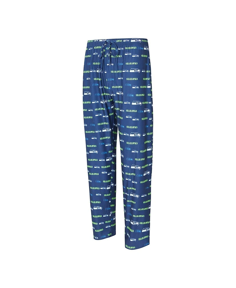 Concepts Sport Men's College Navy Seattle Seahawks Mosaic All Over Print Pants