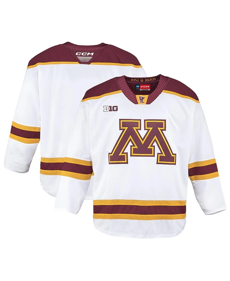 Ccm Men's White Minnesota Golden Gophers Away Replica Hockey Jersey