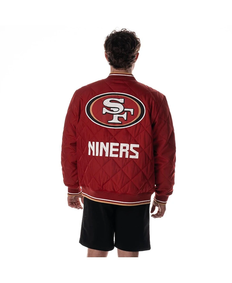 The Wild Collective Men's and Women's Scarlet San Francisco 49ers Quilted Nylon Puffer Jacket