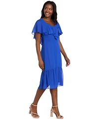 R & M Richards Women's Capelet Short-Sleeve Dress