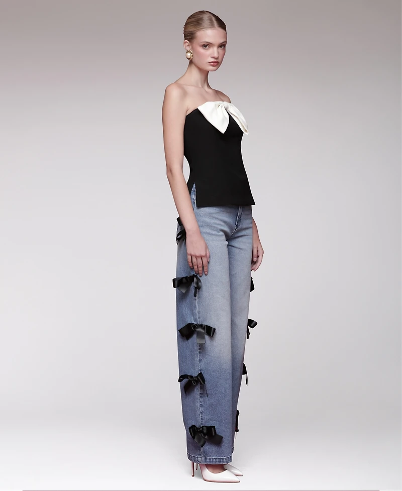 Avec Les Filles Women's Bow Detail Tube Top