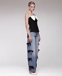 Avec Les Filles Women's Bow Detail Tube Top