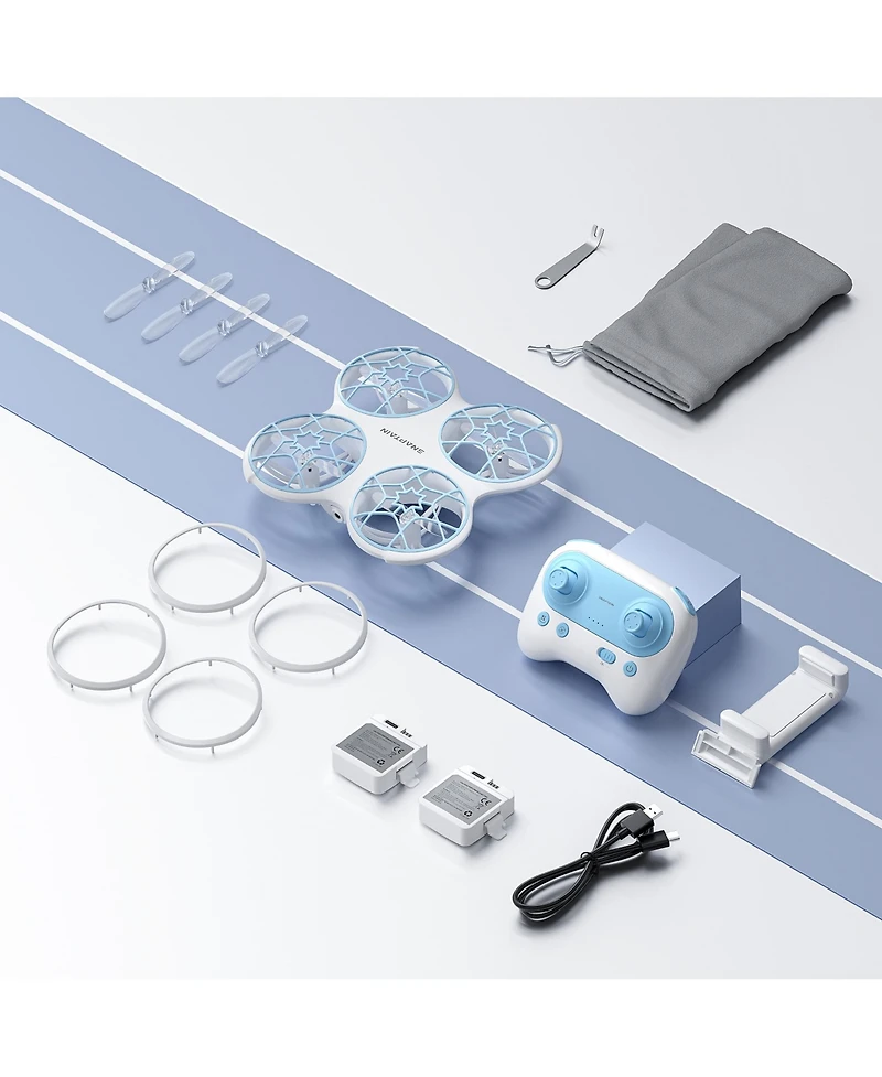 Snaptain - K30 Mini 720P Hd Camera Drone with Colorful Lighting and Remote Controller - White