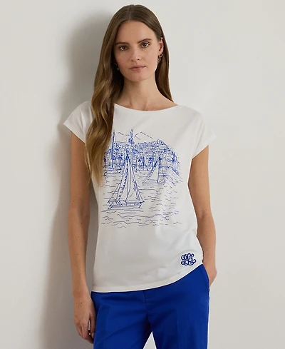 Lauren Ralph Petite Graphic Short-Sleeve T-Shirt