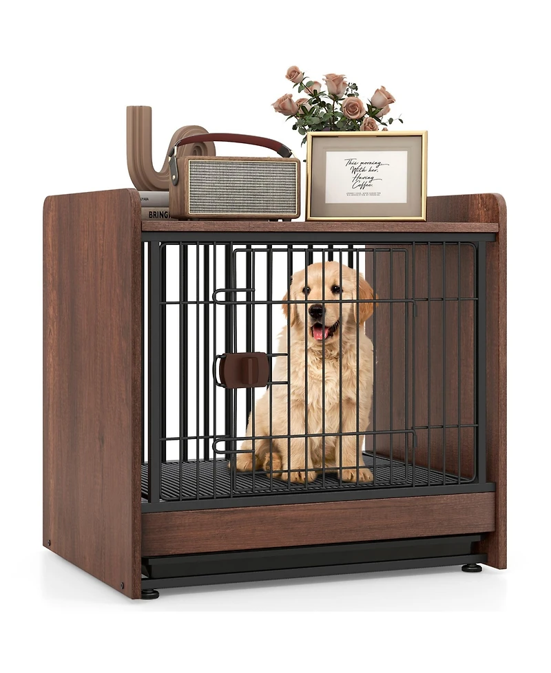 Sugift Dog Crate Indoor Dog Cage with Removable Tray and Lockable Door
