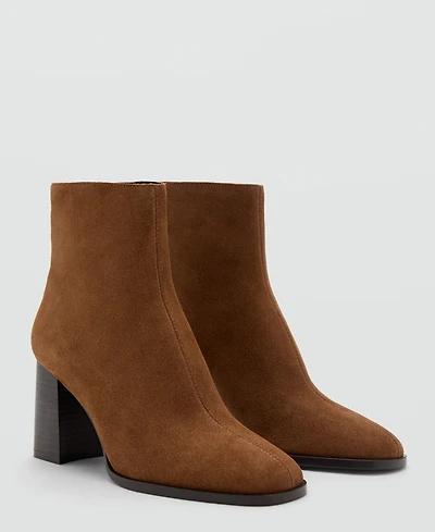 Mango Women's Suede Block-Heel Boots