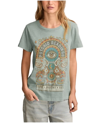 Lucky Brand Women's Psychic Reading Graphic Classic Cotton Crewneck T-Shirt