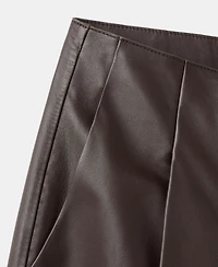 Mango Women's Leather Straight-Leg Pants